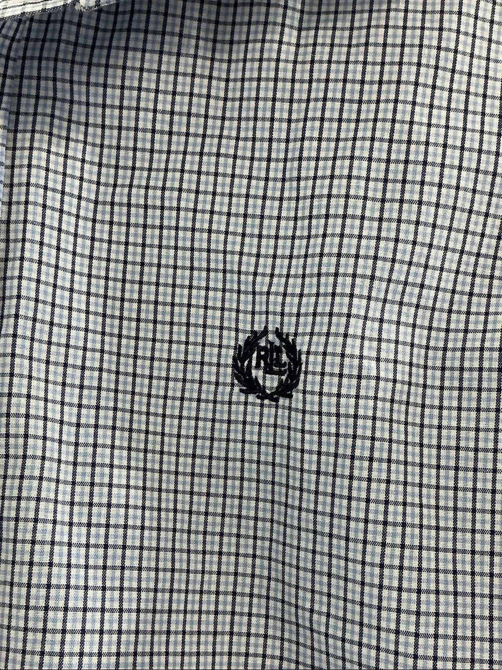 Ralph Lauren Blue and White Checked Button-Down Shirt
